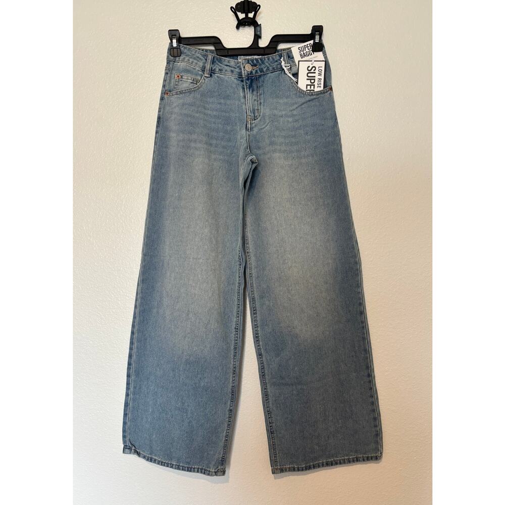 Refuge Denim NWT Jr's Size 0 Super Baggy Low Rise Light Wash Wide Leg Blue Jeans